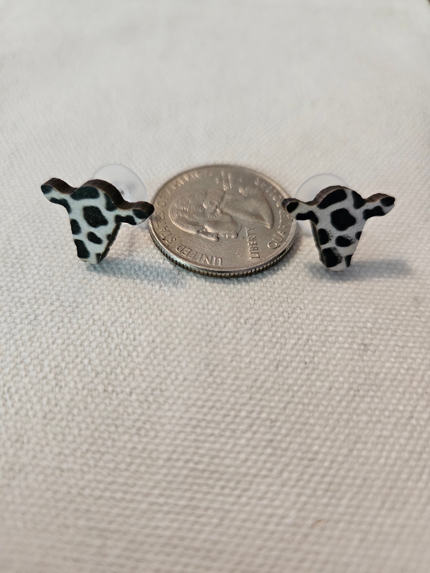 Cowhead Print Earrings