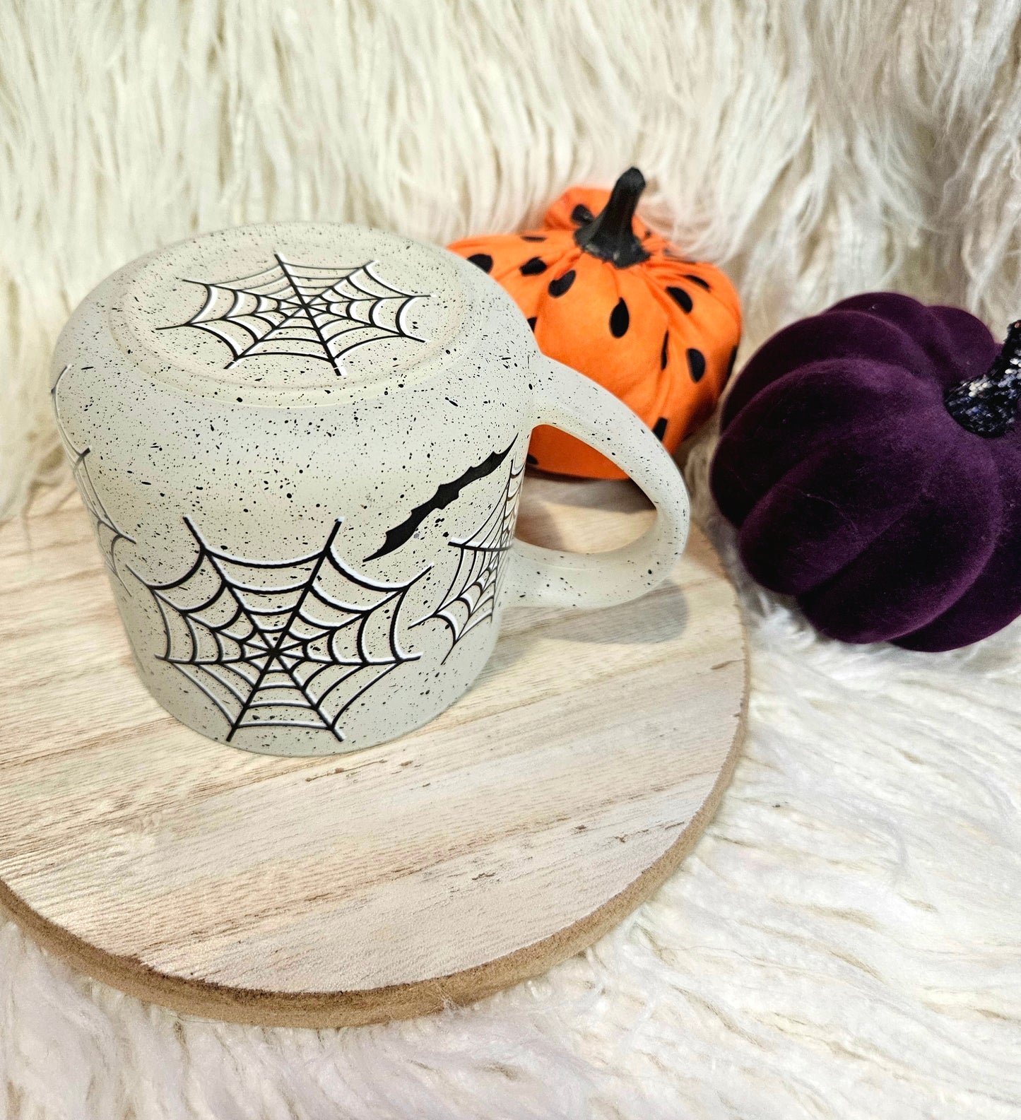 Web/Bat White Glass Coffee Mug