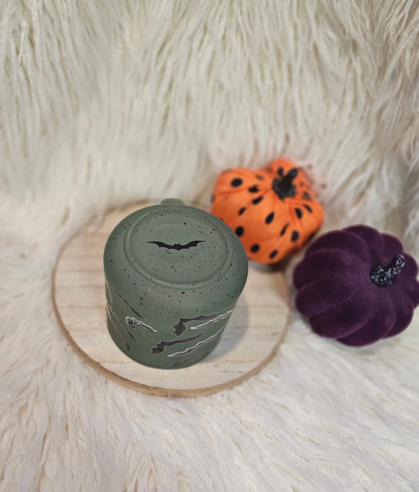 Bat Green Glass Coffee Mug