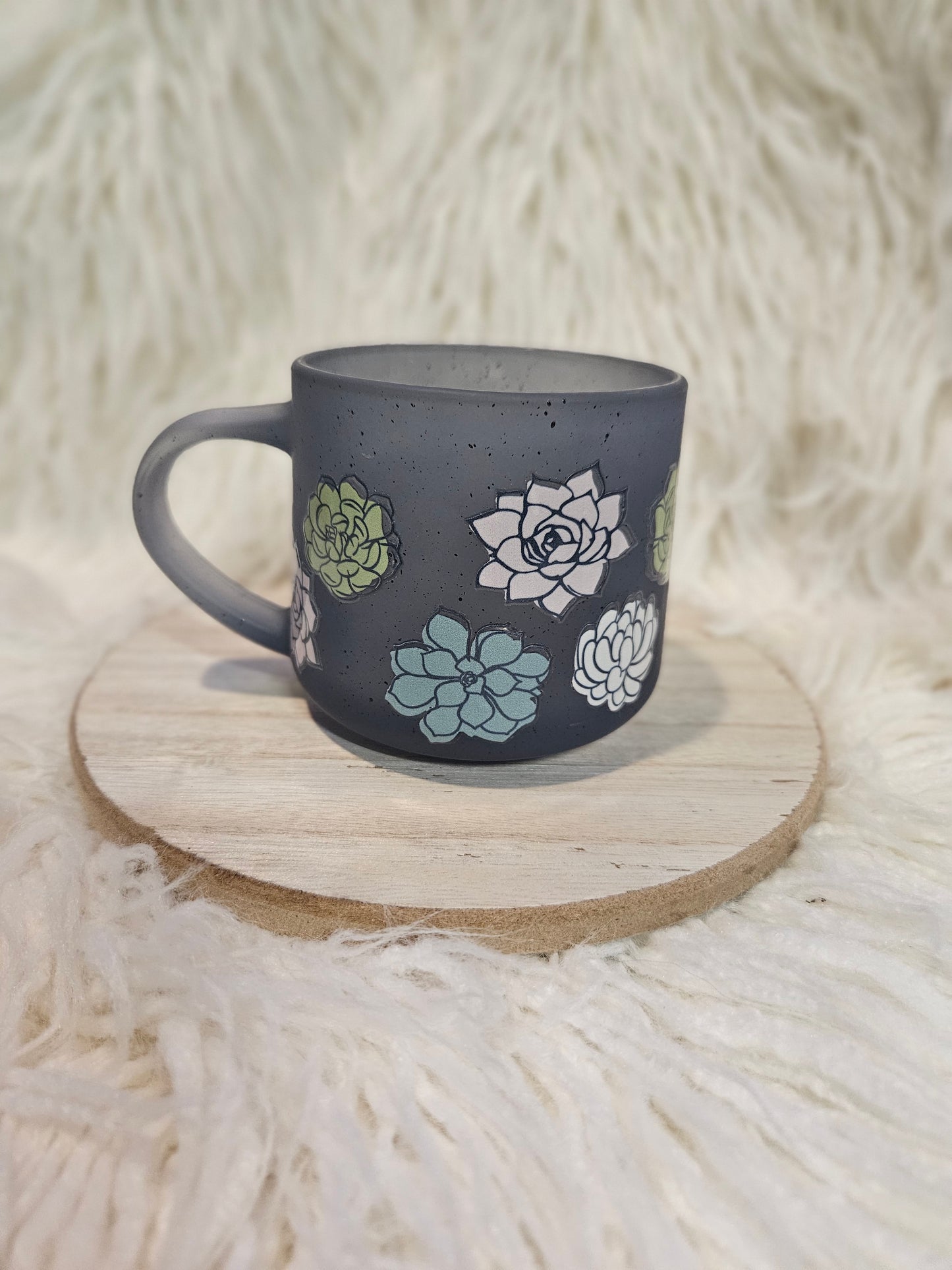 Succulent Glass Coffee Mug