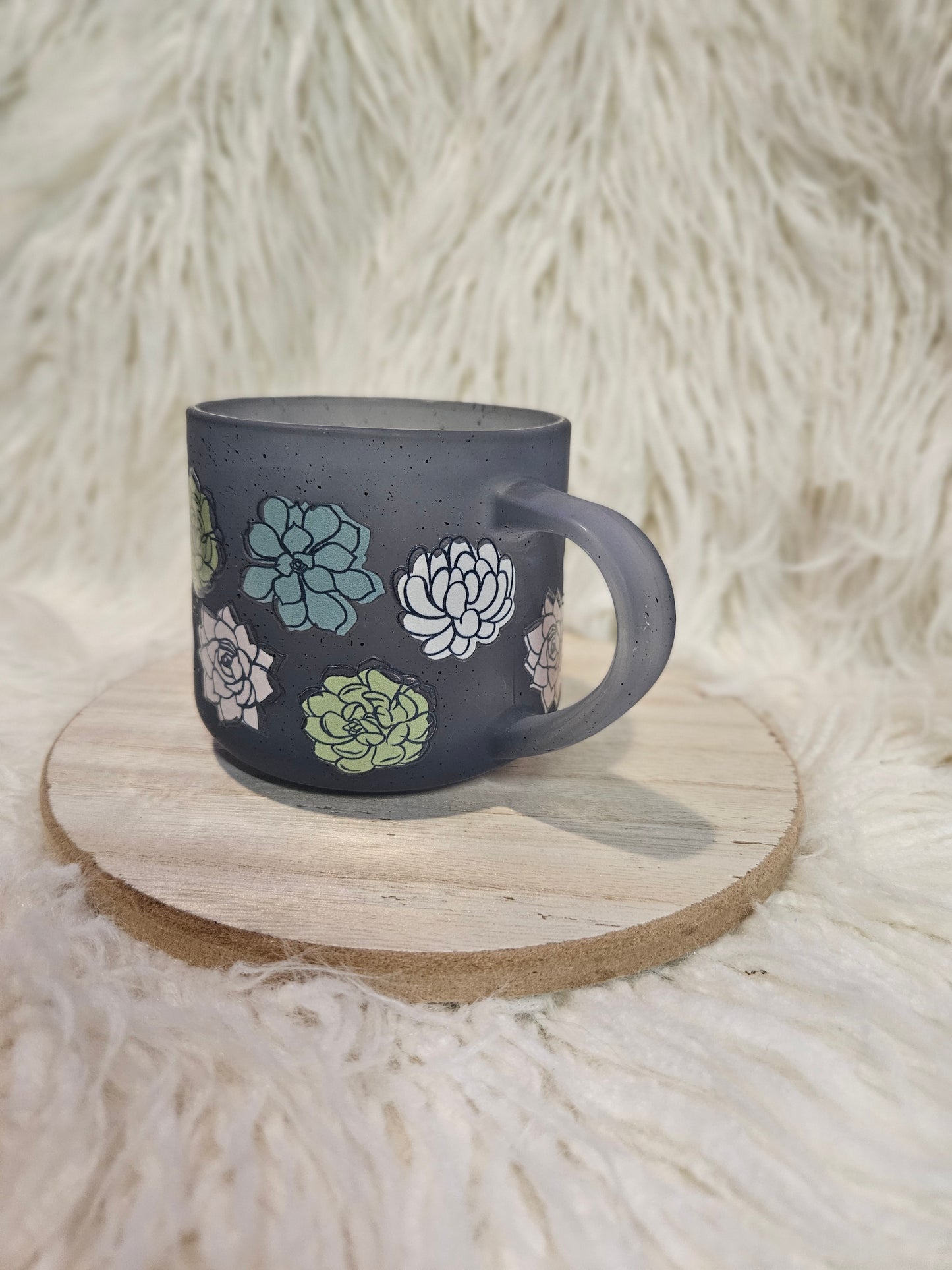 Succulent Glass Coffee Mug
