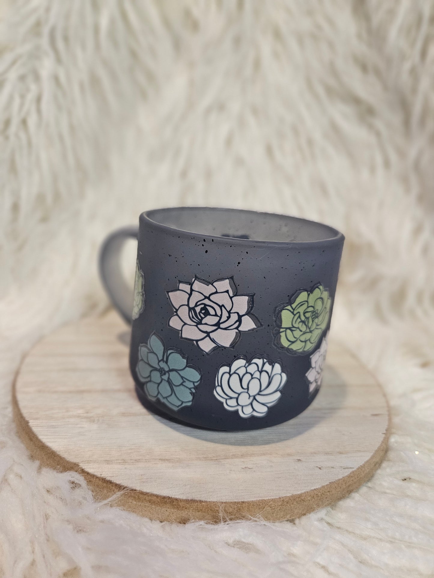 Succulent Glass Coffee Mug