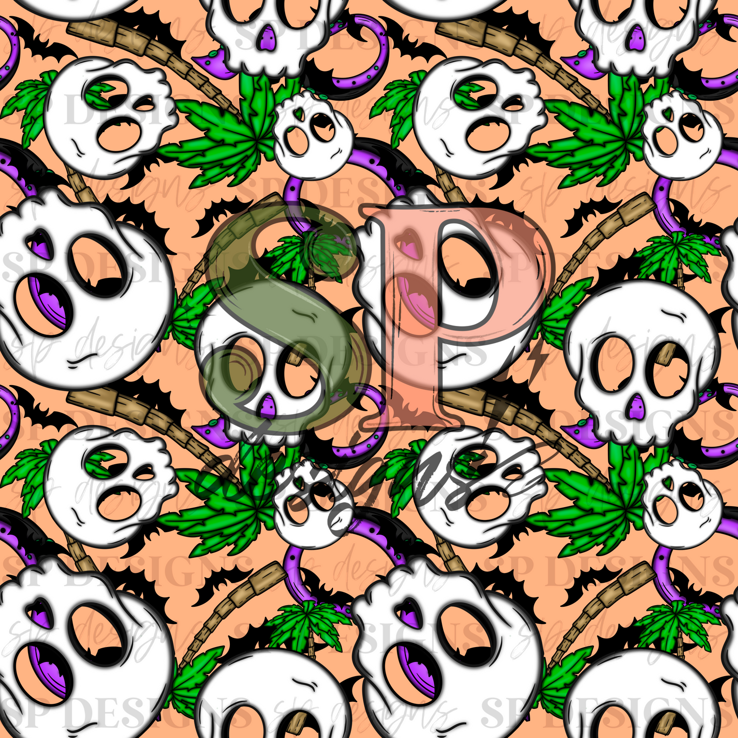 Spooky Ghouls Summer Seamless