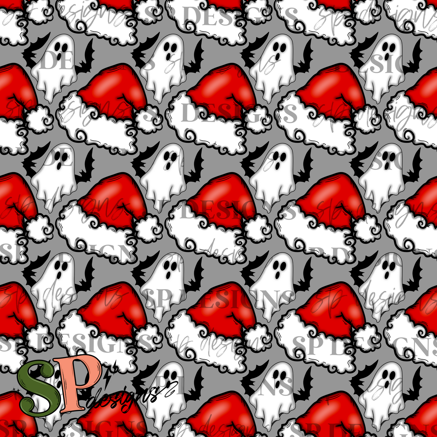 Creepy Santa Hat Seamless