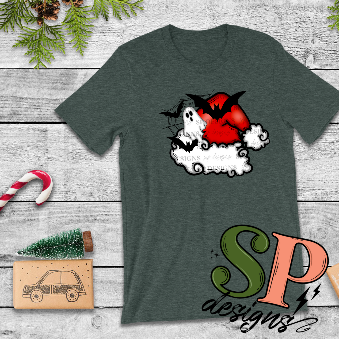 Creepy Santa Hat PNG two versions