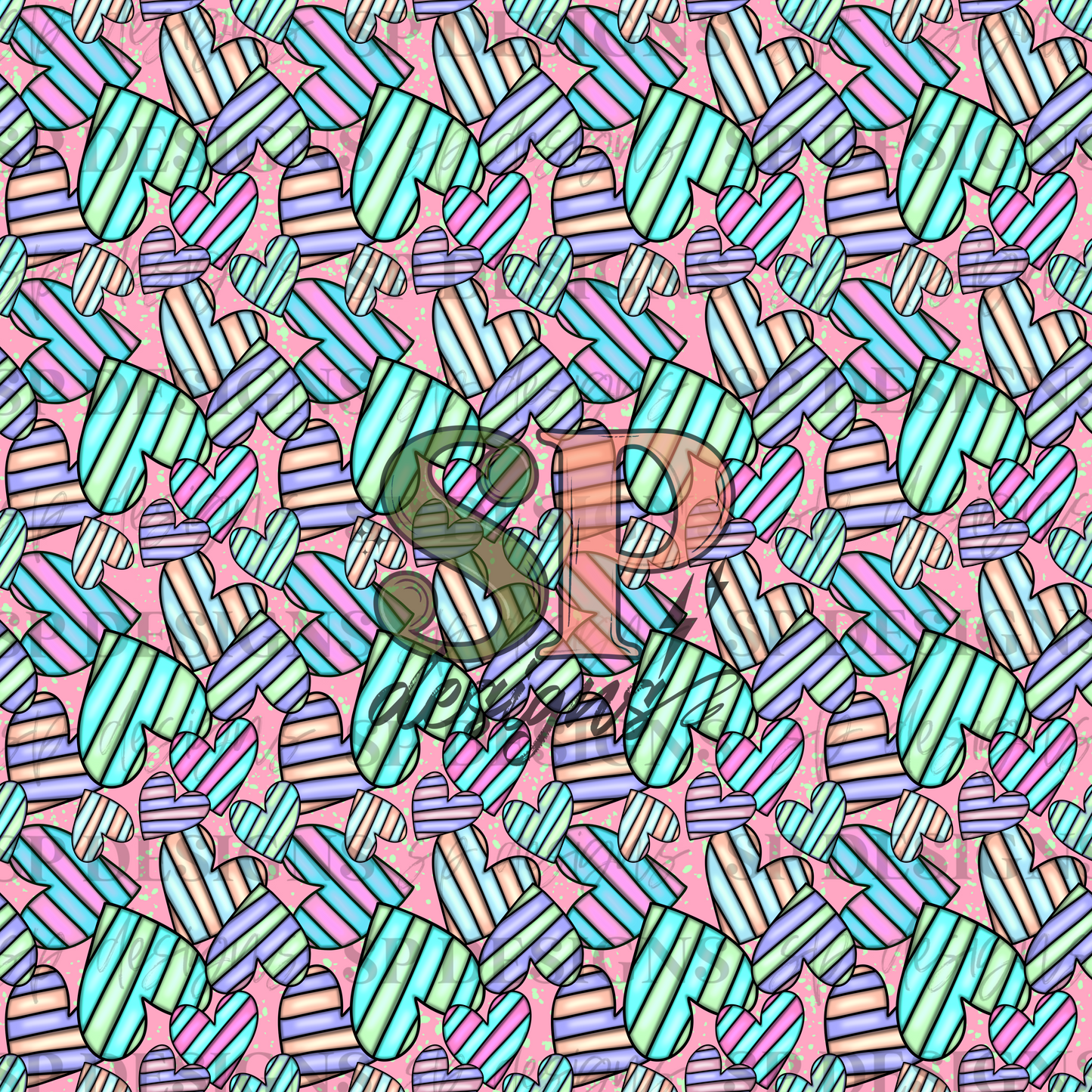 Striped Hearts Seamless Files