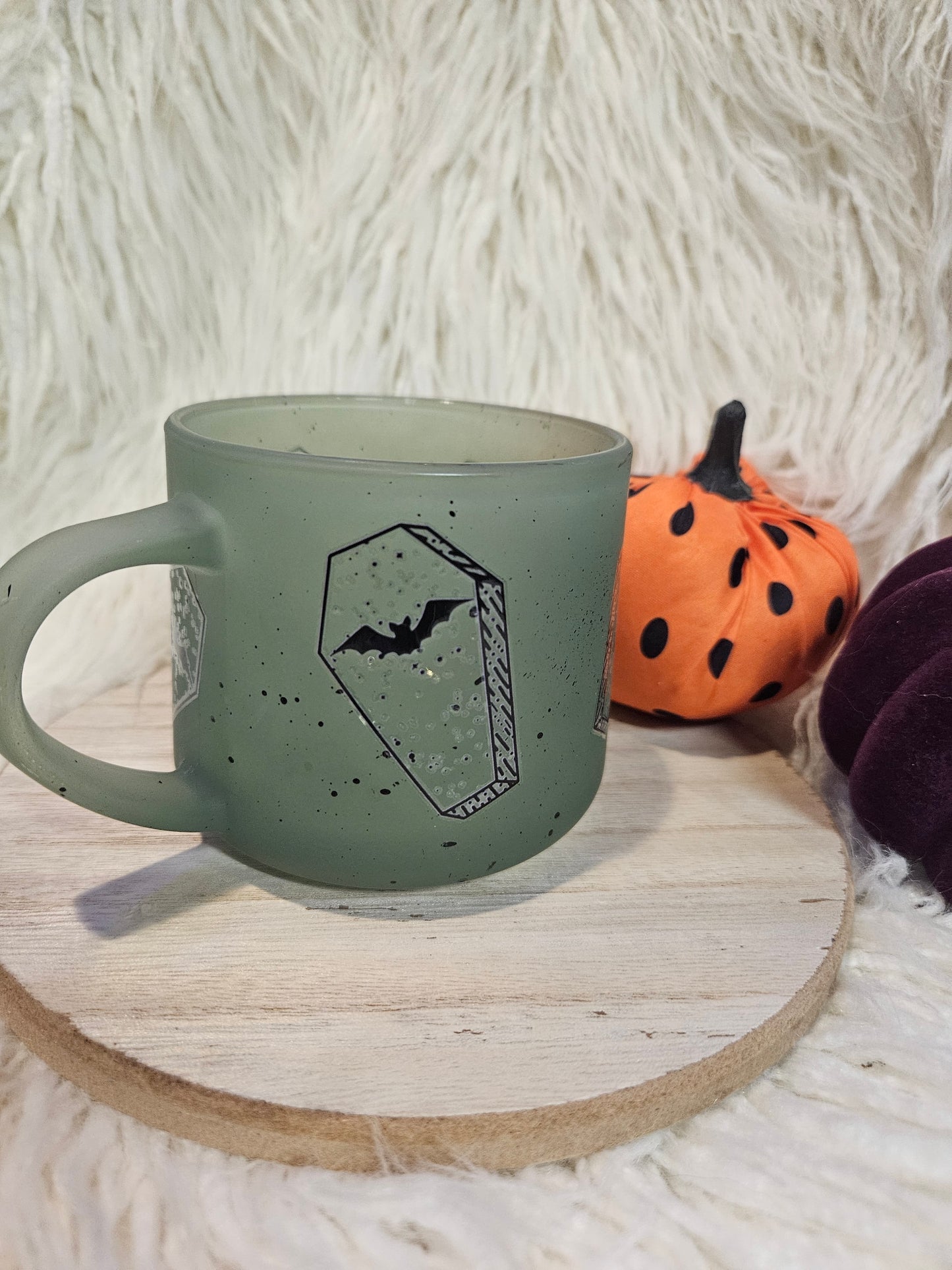 Coffin Green Glass Coffee Mug