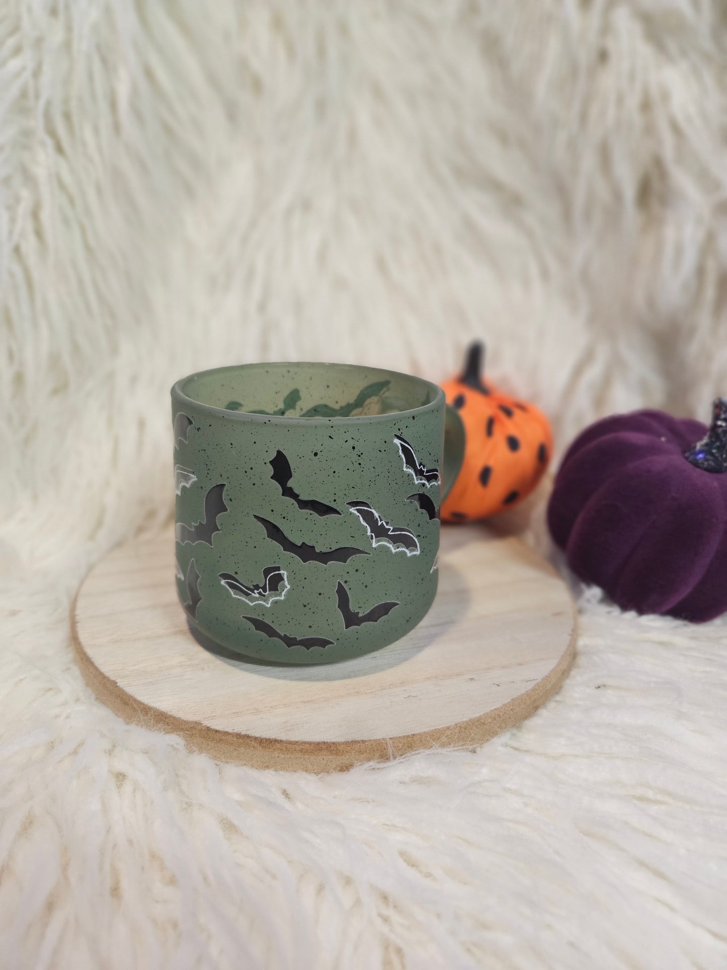 Bat Green Glass Coffee Mug
