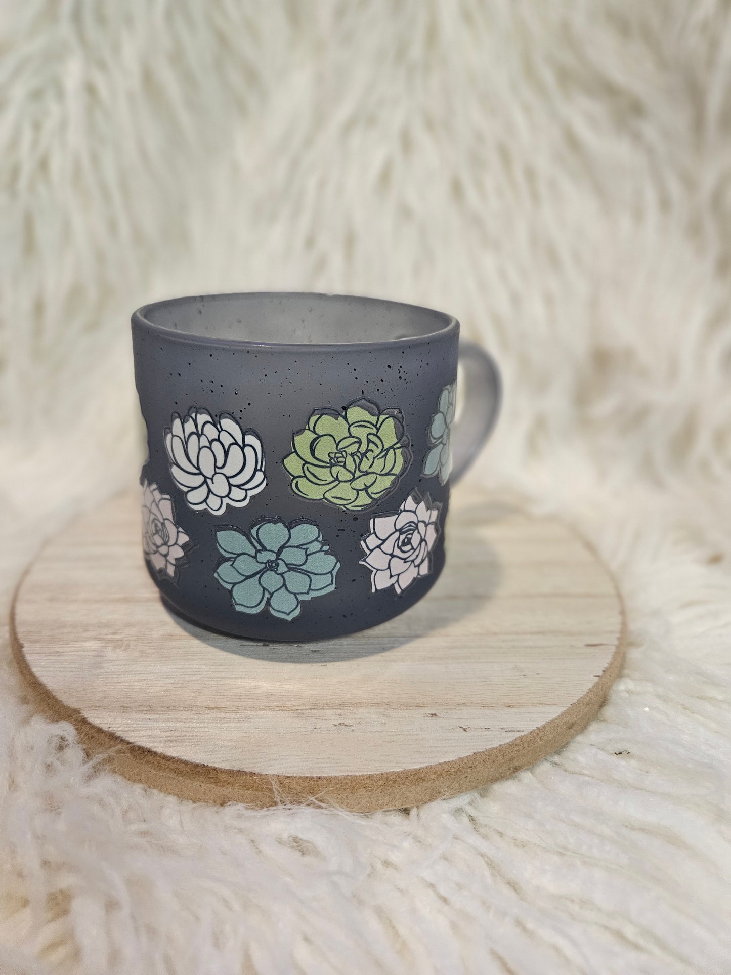 Succulent Glass Coffee Mug