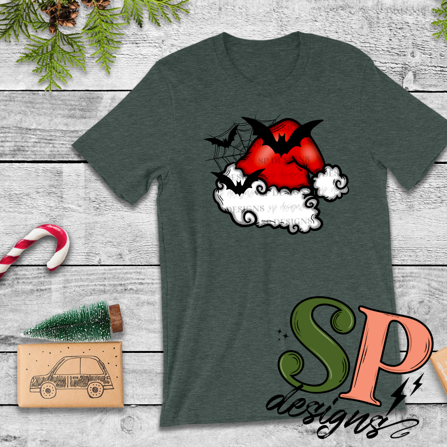 Creepy Santa Hat PNG two versions